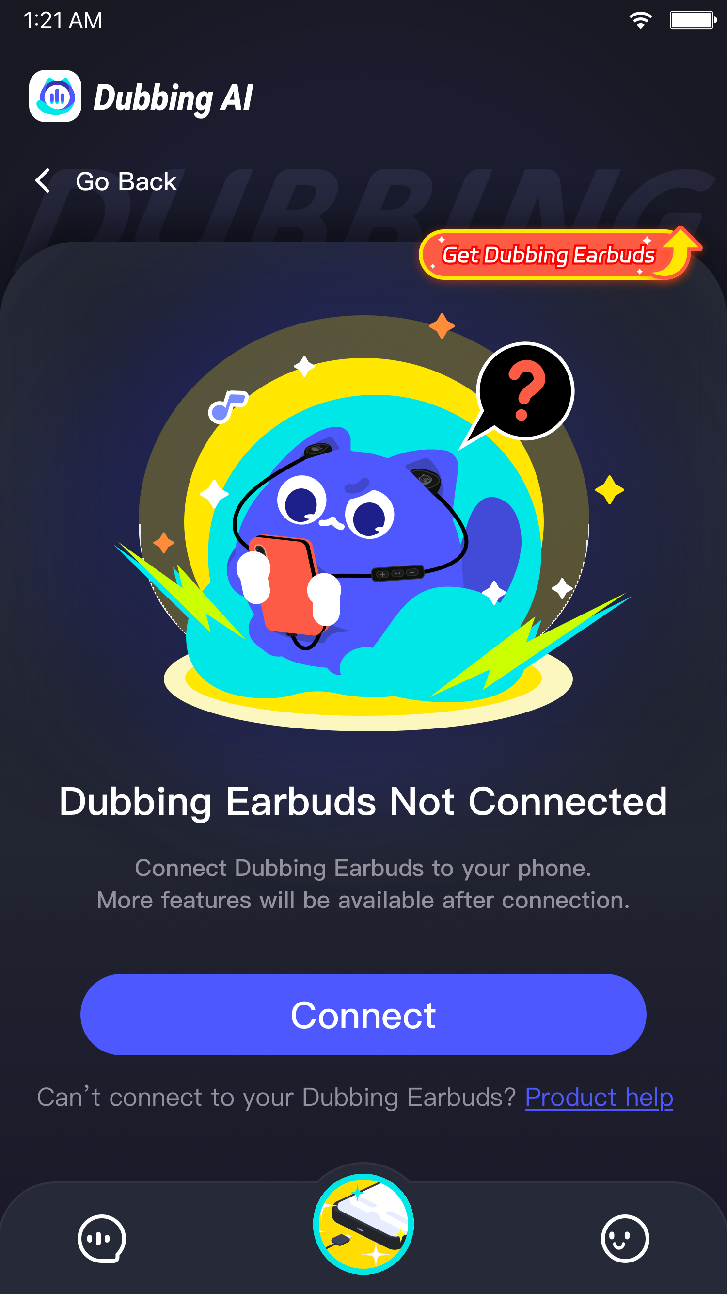 Dubbing AI app voice library screen