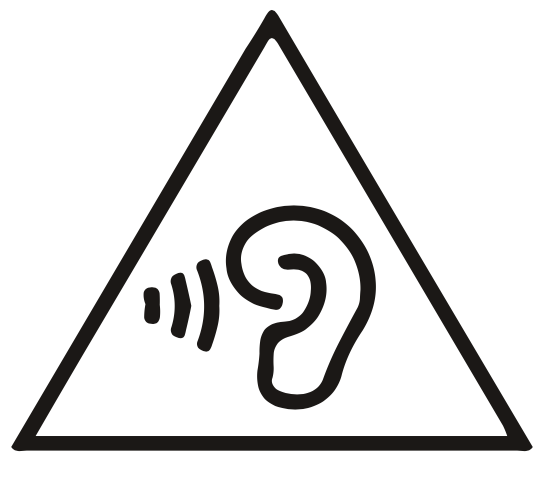 High sound pressure — hearing damage risk symbol